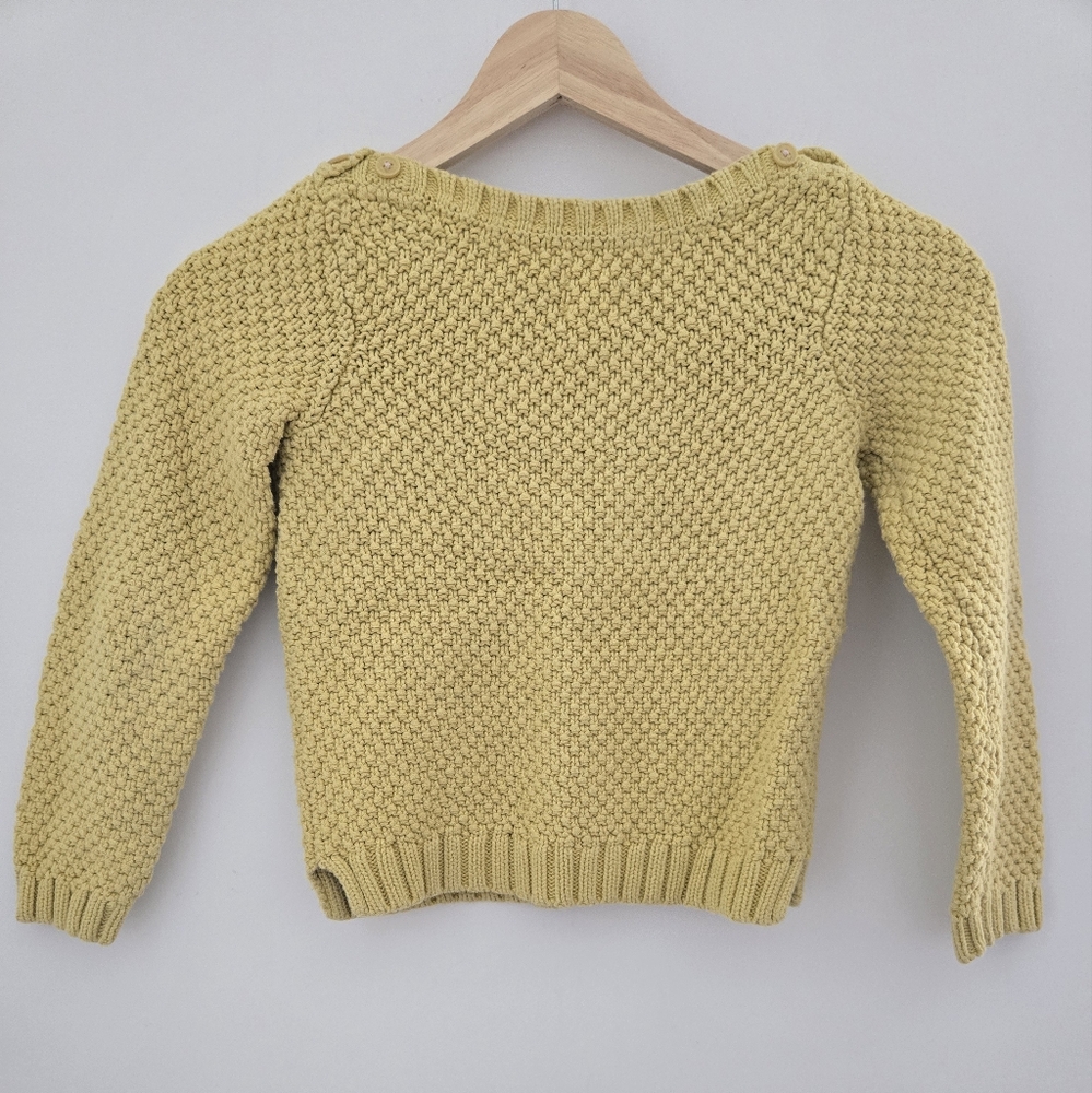 Mini Boden Long Sleeve Yellow Boatneck Cable Knit Sweater - Picture 5 of 5